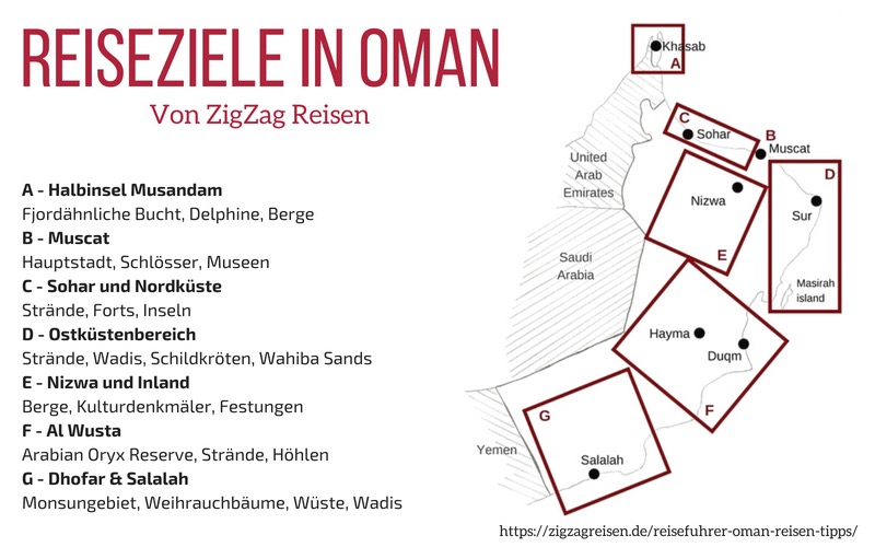 Reiseziel Oman Karte