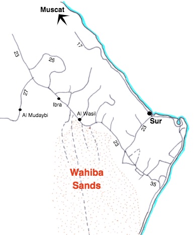 Wahiba Sands Karte Oman