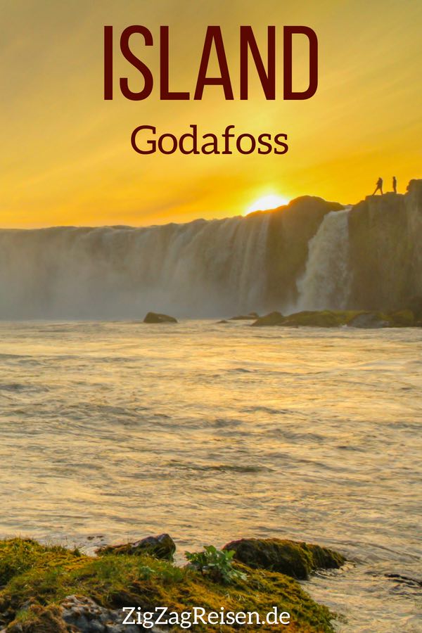 Wasserfall Godafoss Island reisen Pin