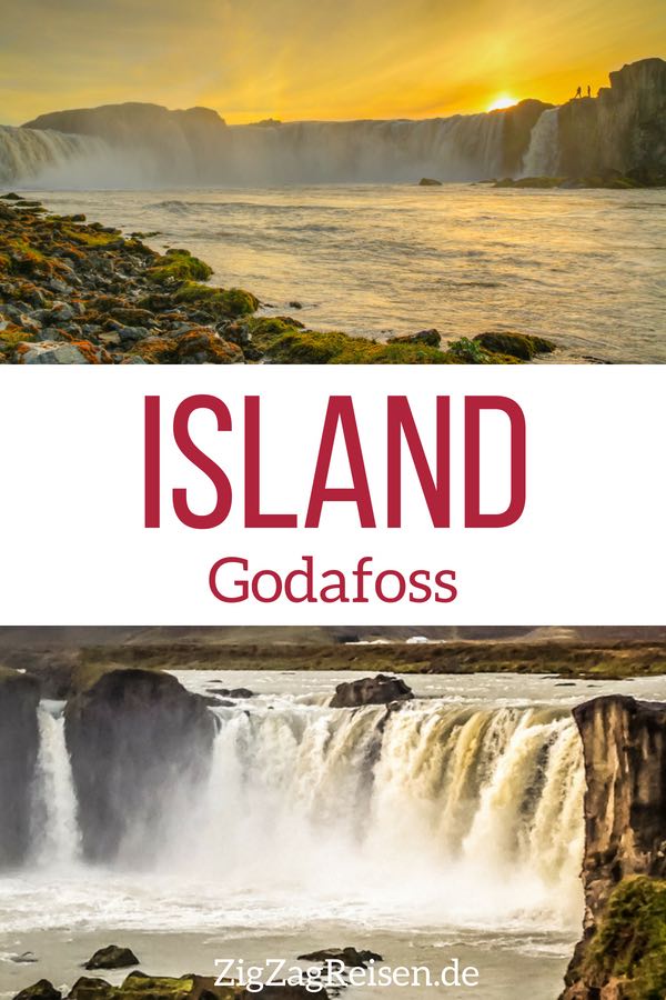 Wasserfall Godafoss Island reisen Pin2