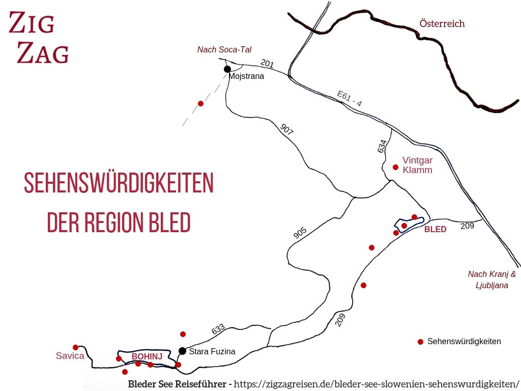 Bleder See Sehenswurdigkeiten Karte Bleder See Sehenswurdigkeiten Karte