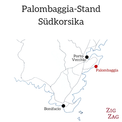 Strand Palombaggia Karte Korsika