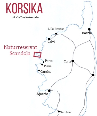 Naturreservat Scandola Korsika Karte
