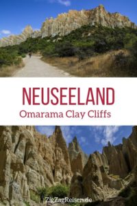 Omarama Clay Cliffs Klippen Neuseeland reisen pin