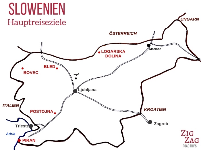 Reiseziele Urlaub Slowenien Karte