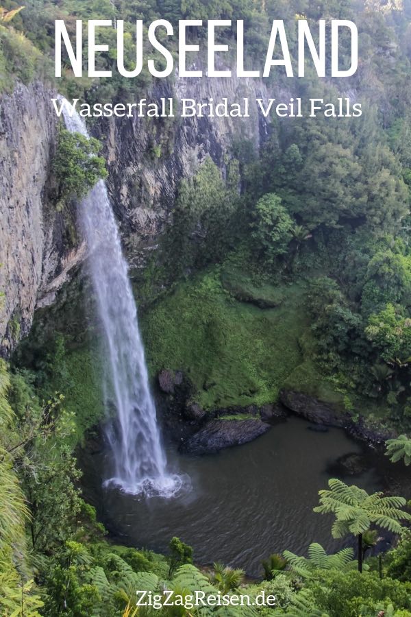Wasserfall Bridal Veil Falls Neuseeland Reisen Pin2