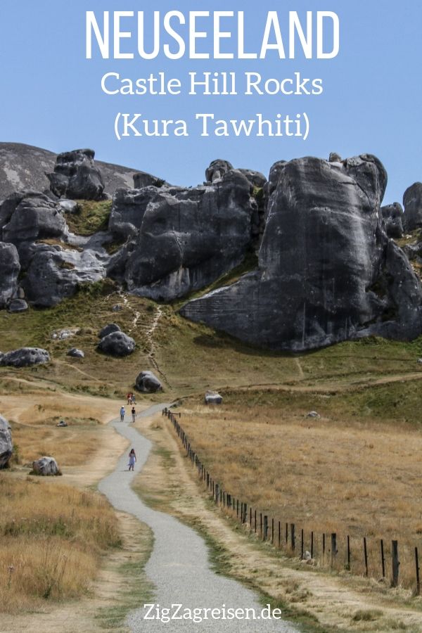 Kura Tawhiti Castle Hill Rocks Neuseeland reisen Pin
