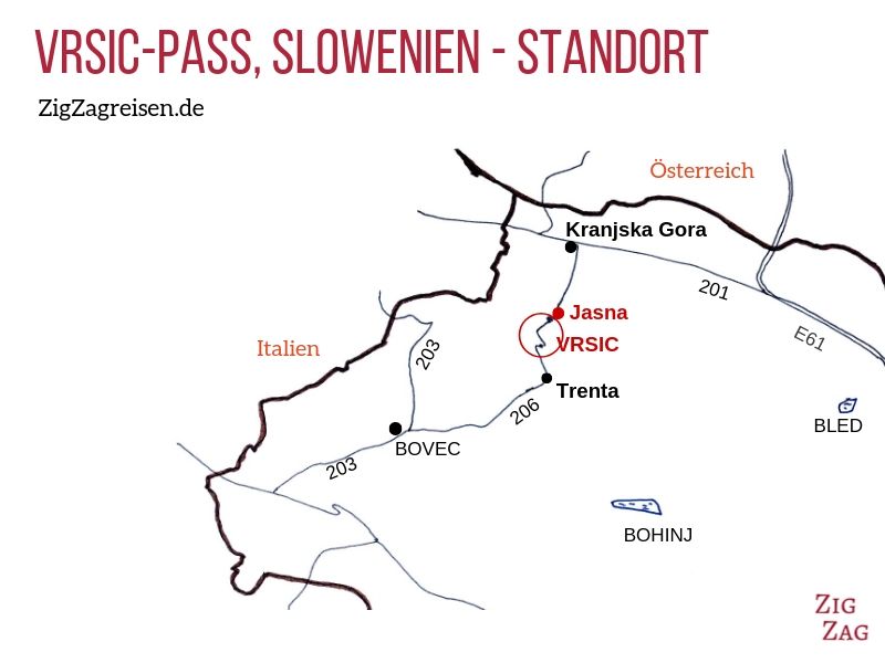 Slowenien VRSIC-Pass Karte