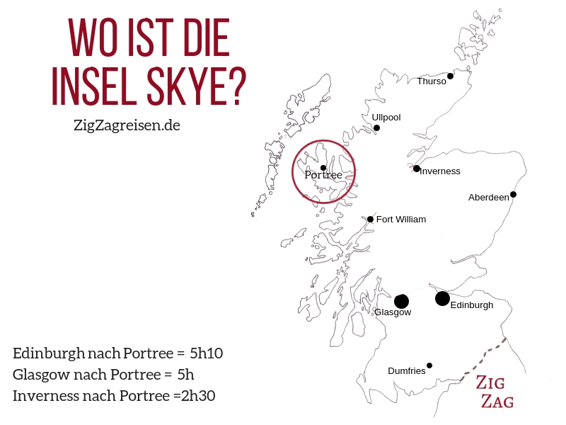 Standort Insel Skye Schottland Karte