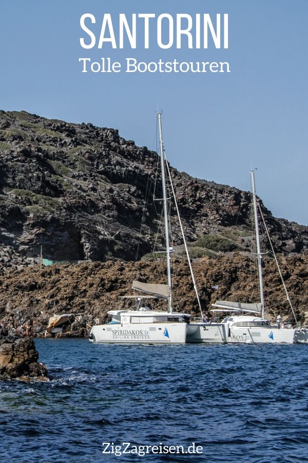 Ausflug Bootstour Santorini reisen Pin