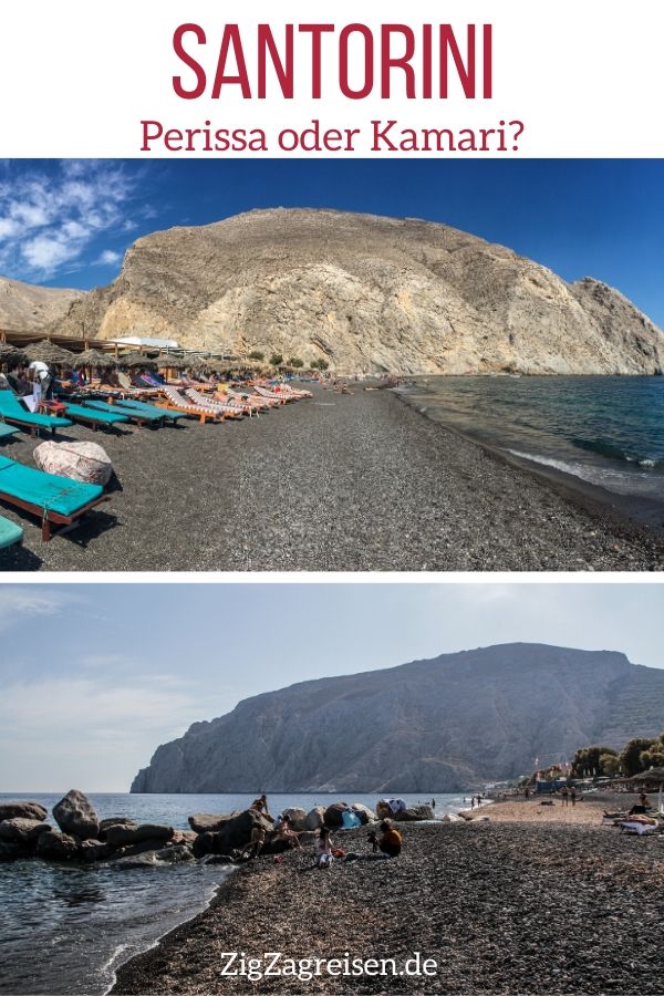 Strand Perissa oder Kamari Santorini reisen Pin3