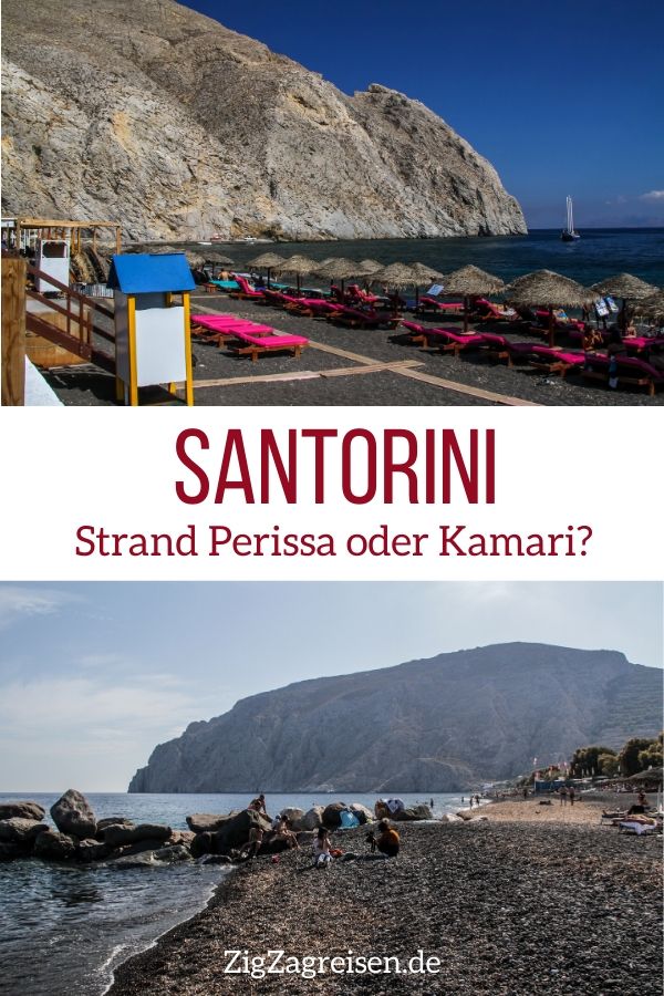 Strand Perissa vs Kamari Santorini reisen Pin2