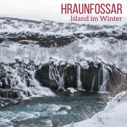 Barnafoss Hraunfossar Winter Island reisefuhrer