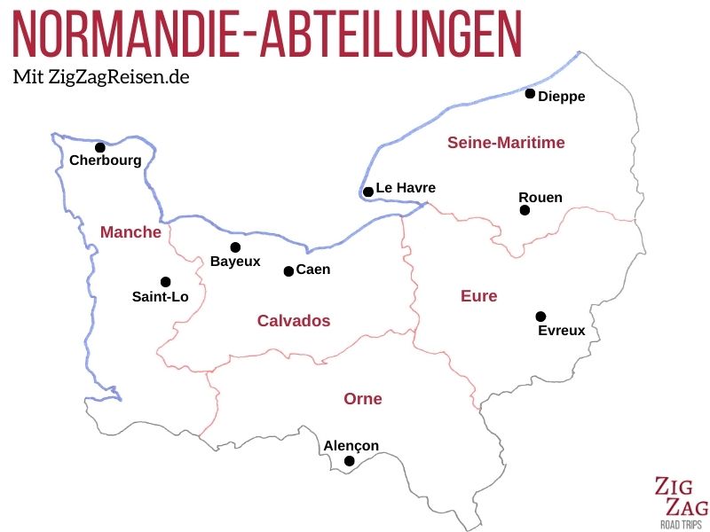 Regionen Normandie Karte