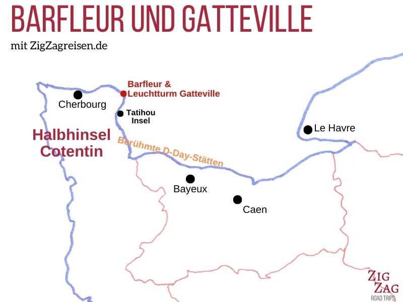 Gatteville Barfleur Normandie Karte