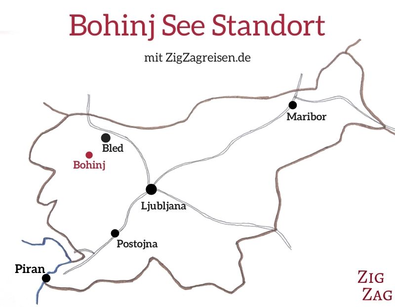 Karte Bohinj See Standort