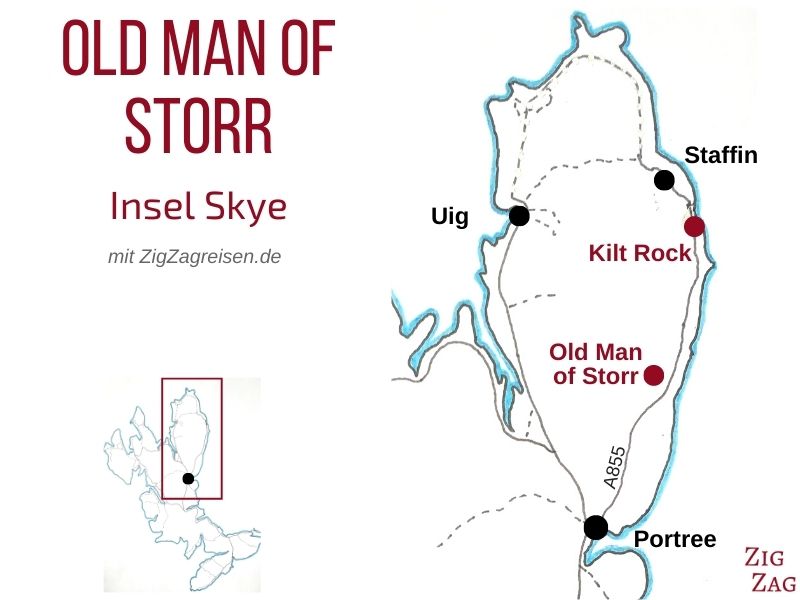 Karte Old Man of Storr Skye Standort