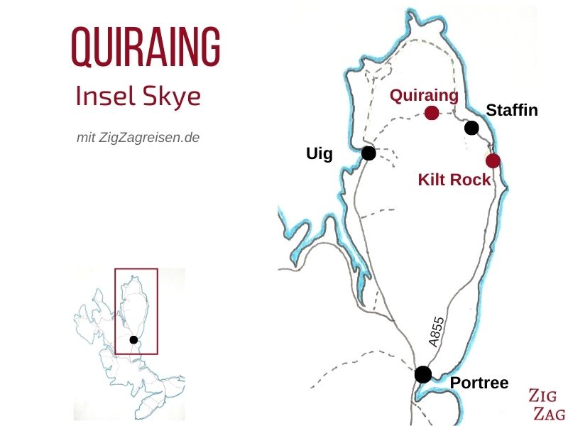 Karte Quiraing Pass Skye Standort