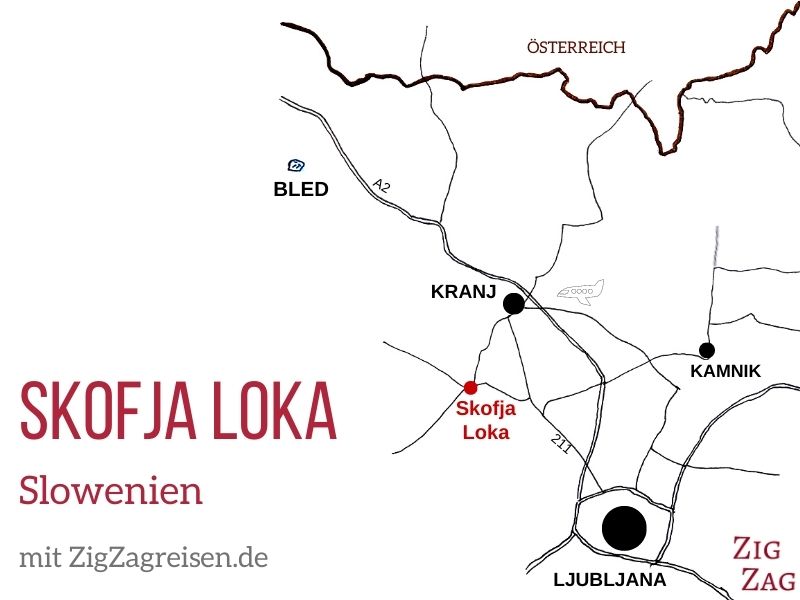 Karte Skofja Loka Slowenien Standort
