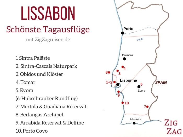 Schonste Lissabon Tagausfluge Karte