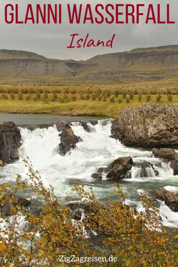 Glanni Wasserfall Island reisen Pin2
