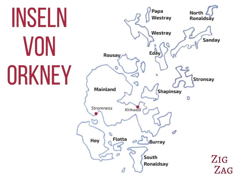 Orkney Inseln Karte