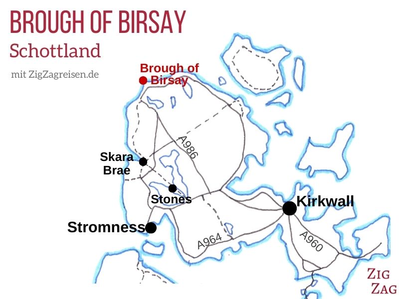 Standort Brough of Birsay Orkney Karte