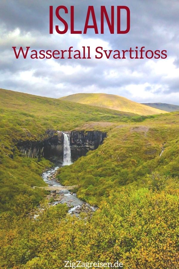 Wasserfall Svartifoss Wanderung Island reisen Pin1