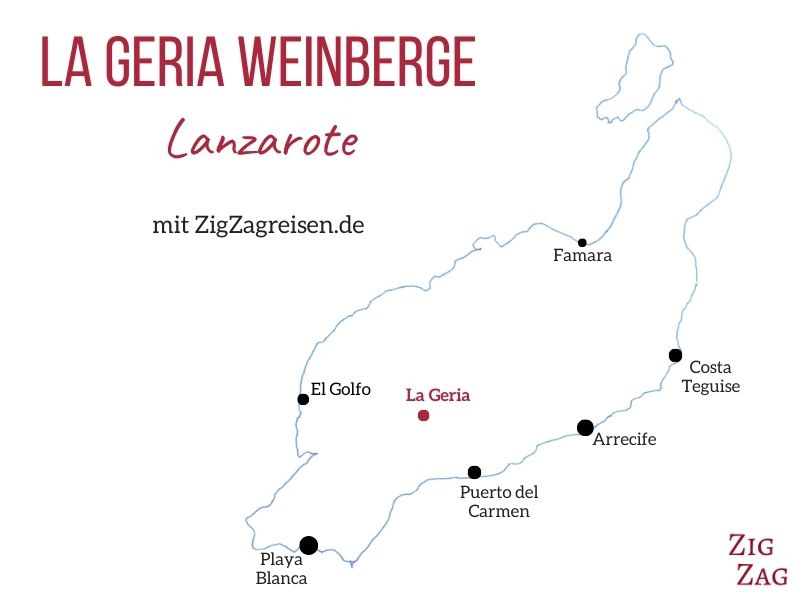 La Geria Weinberge Lanzarote Karte Standort