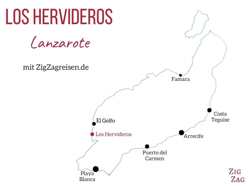 Lavaklippen Los Hervideros Lanzarote Karte Standort