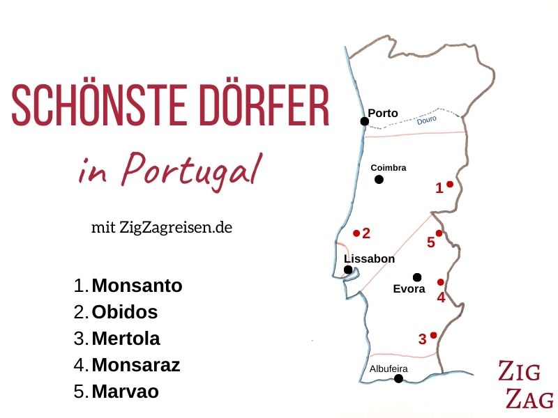 Schönste Dörfer Portugal Karte