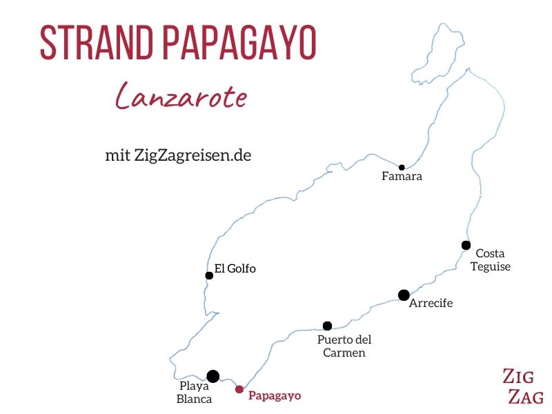 Strand Papagayo Lanzarote Karte Standort 1