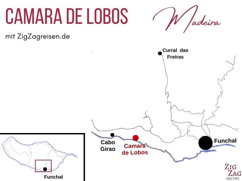 Karte Camara de Lobos Madeira Standort