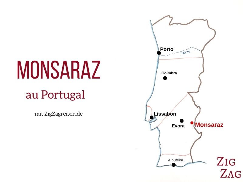 Karte Dorf Monsaraz Portugal Standort