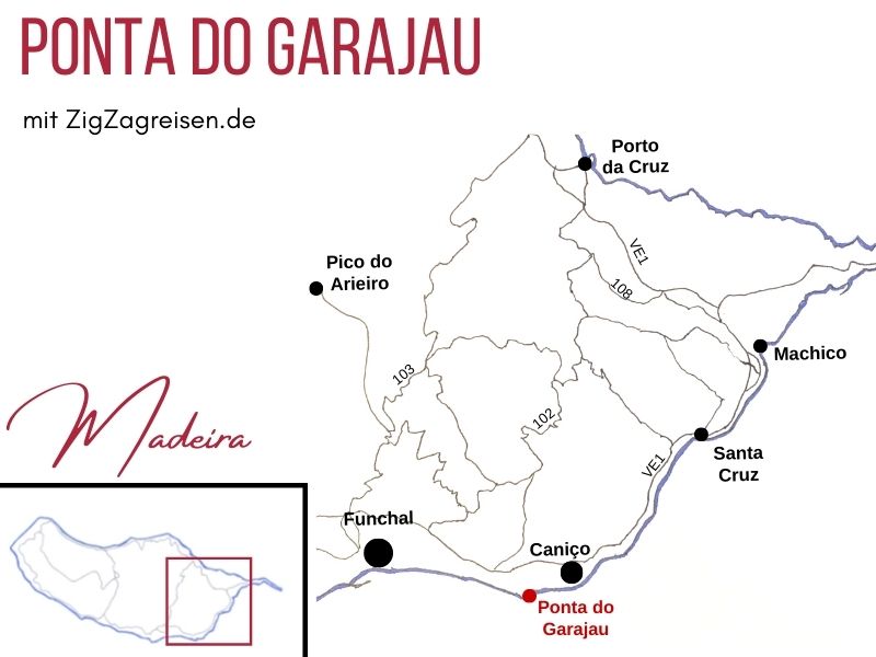 Ponta do Garajau Madeira Standort Karte