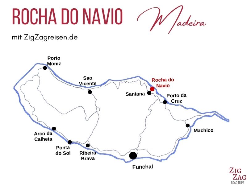Rocha do Navio Madeira Standort Karte