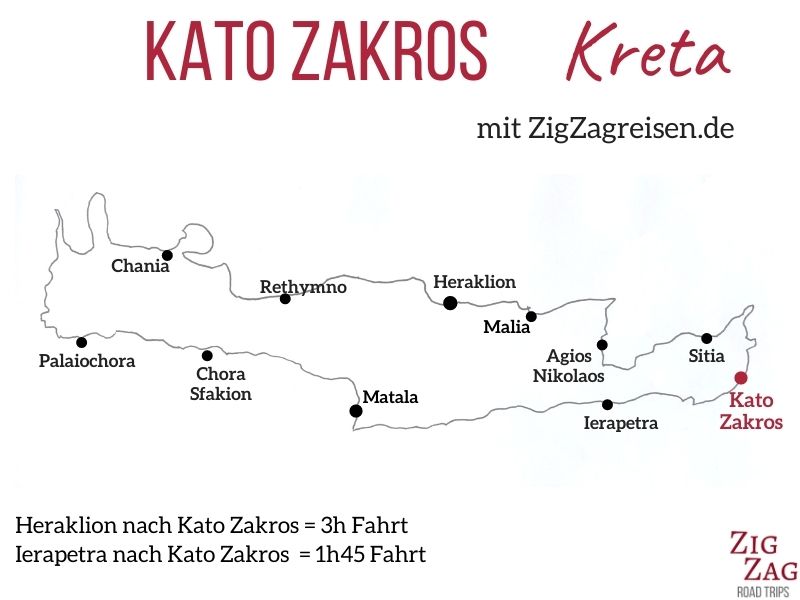 Karte Kato Zakros Kreta Standort