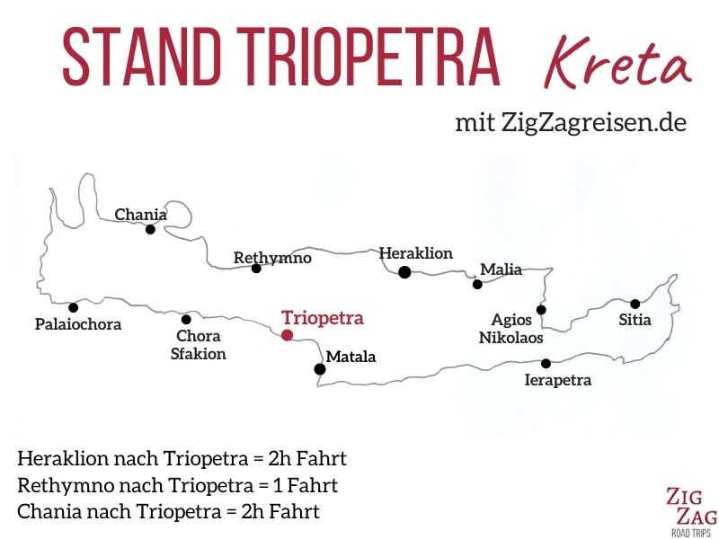 Karte Strand Triopetra Kreta Standort