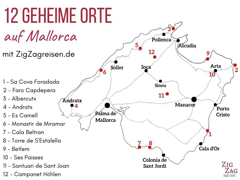 Karte Geheime Orte Mallorca Geheimtipps