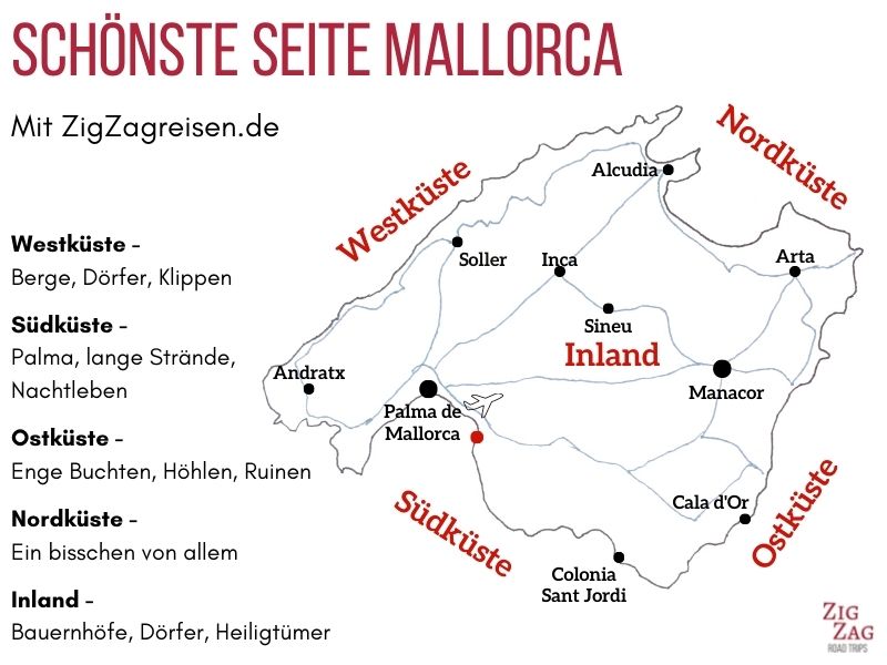Karte schonste Seite Mallorca kuste