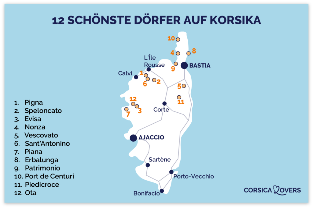 Schonste Dorfer Korsika Karte