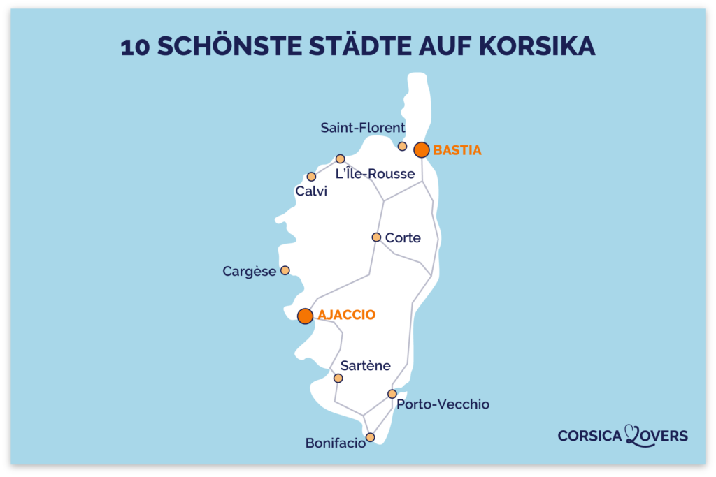 Schonste Stadte Korsika Karte