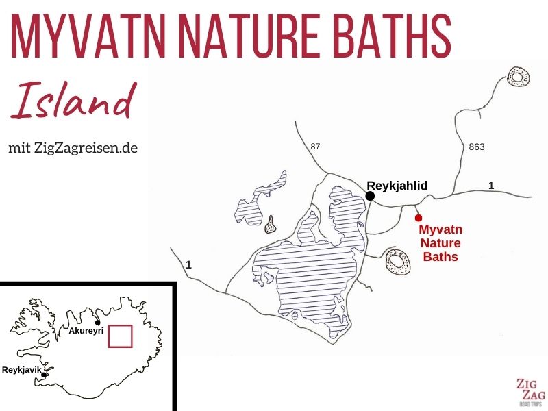 Karte Myvatn nature baths Island