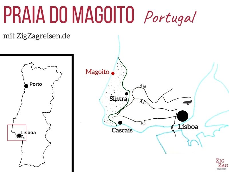 Karte Praia do Magoito Strand Portugal