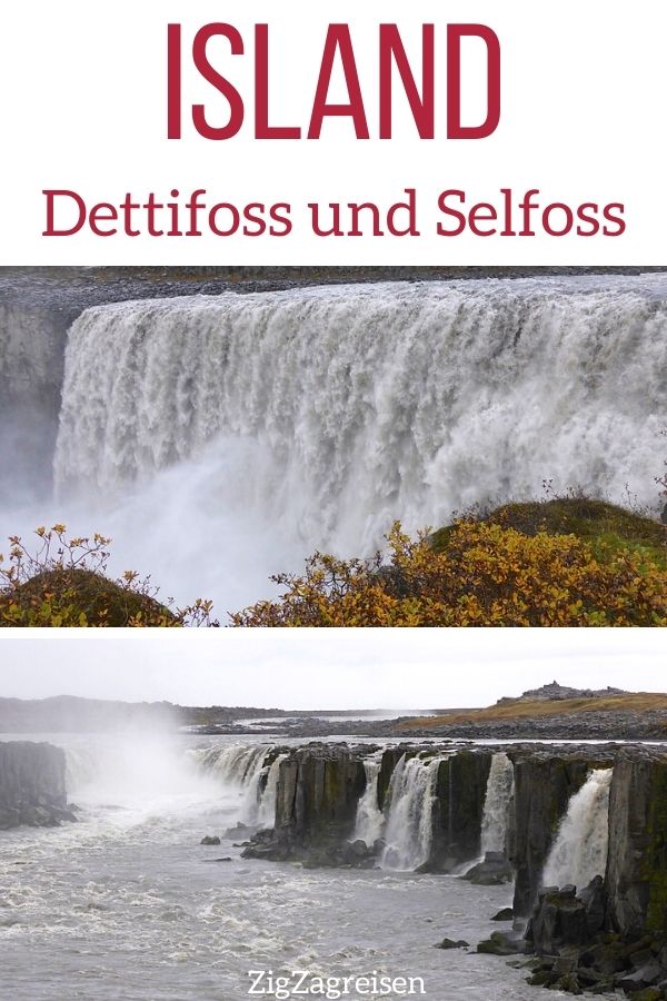 Wasserfalle Dettifoss Selfoss Island Pin
