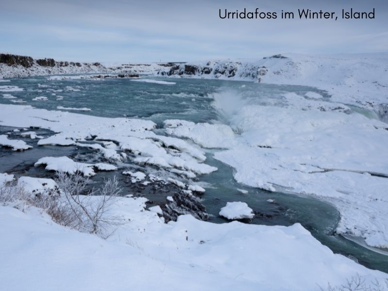 Winter Urridafoss Island