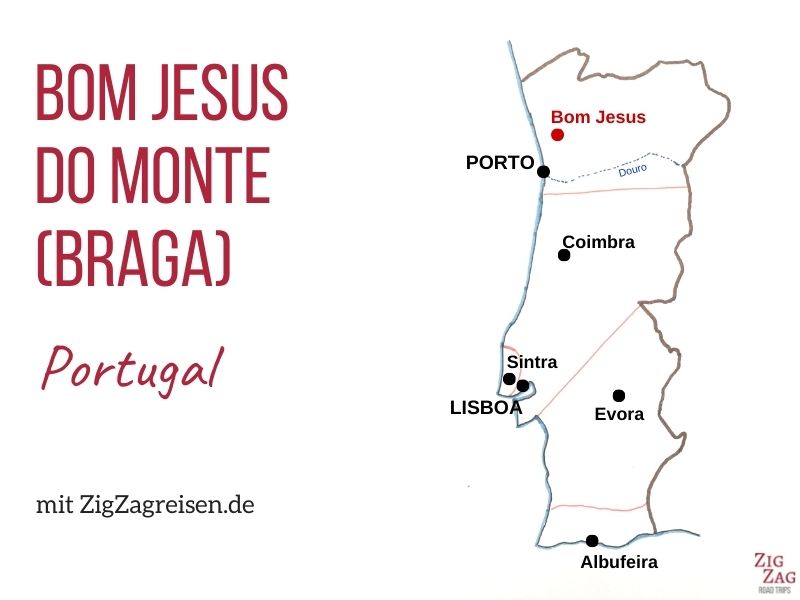 Heiligtum Bom Jesus do Monte Braga Portugal Karte