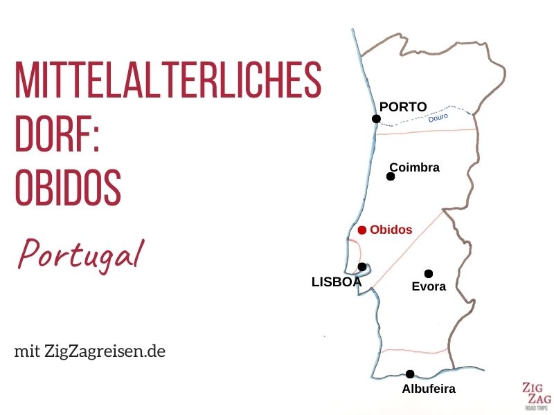 Standort Dorf Obidos Portugal Karte