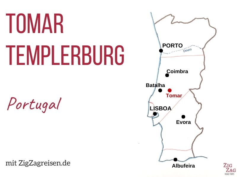 Standort Tomar Templerburg Portugal Karte
