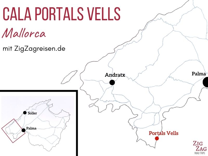 Hohle Strande Cala Portals Vells Mallorca Karte